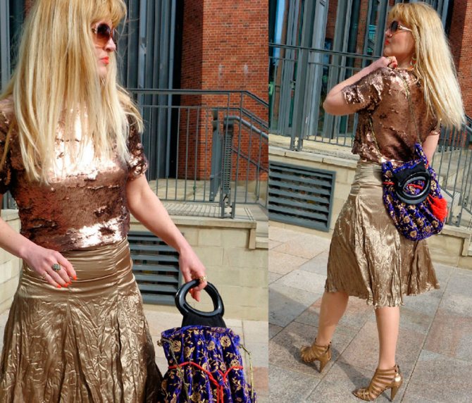 блестящая одежда и аксессуары