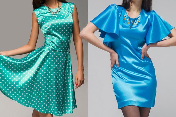 Блестящие атласные платья