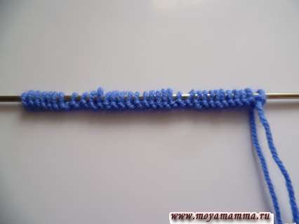 начало вязания платья для куклы