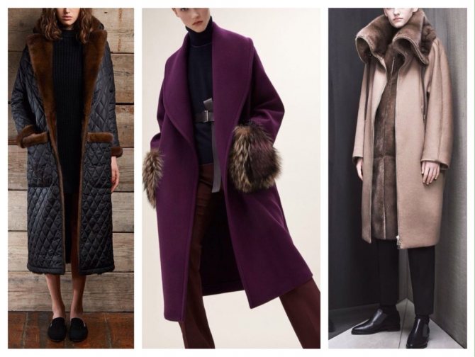 пальто с меховой отделкой